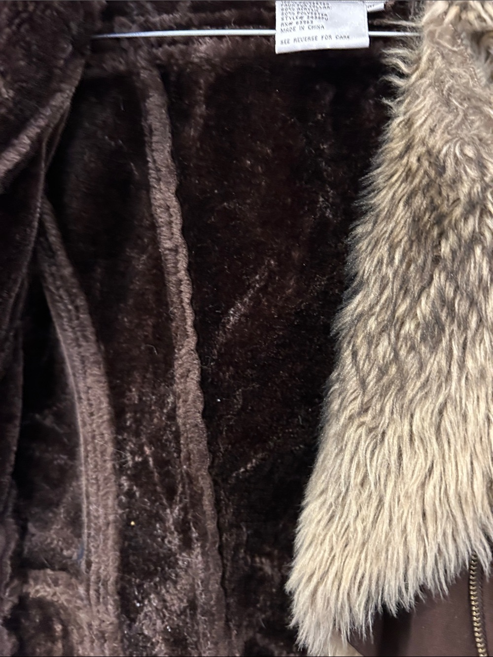 Live a Little Dark Brown Faux Fur Collar Zip Vest image 4